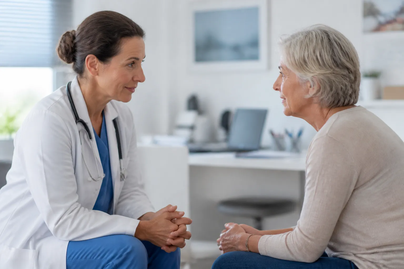 Healthcare professional with a patient
